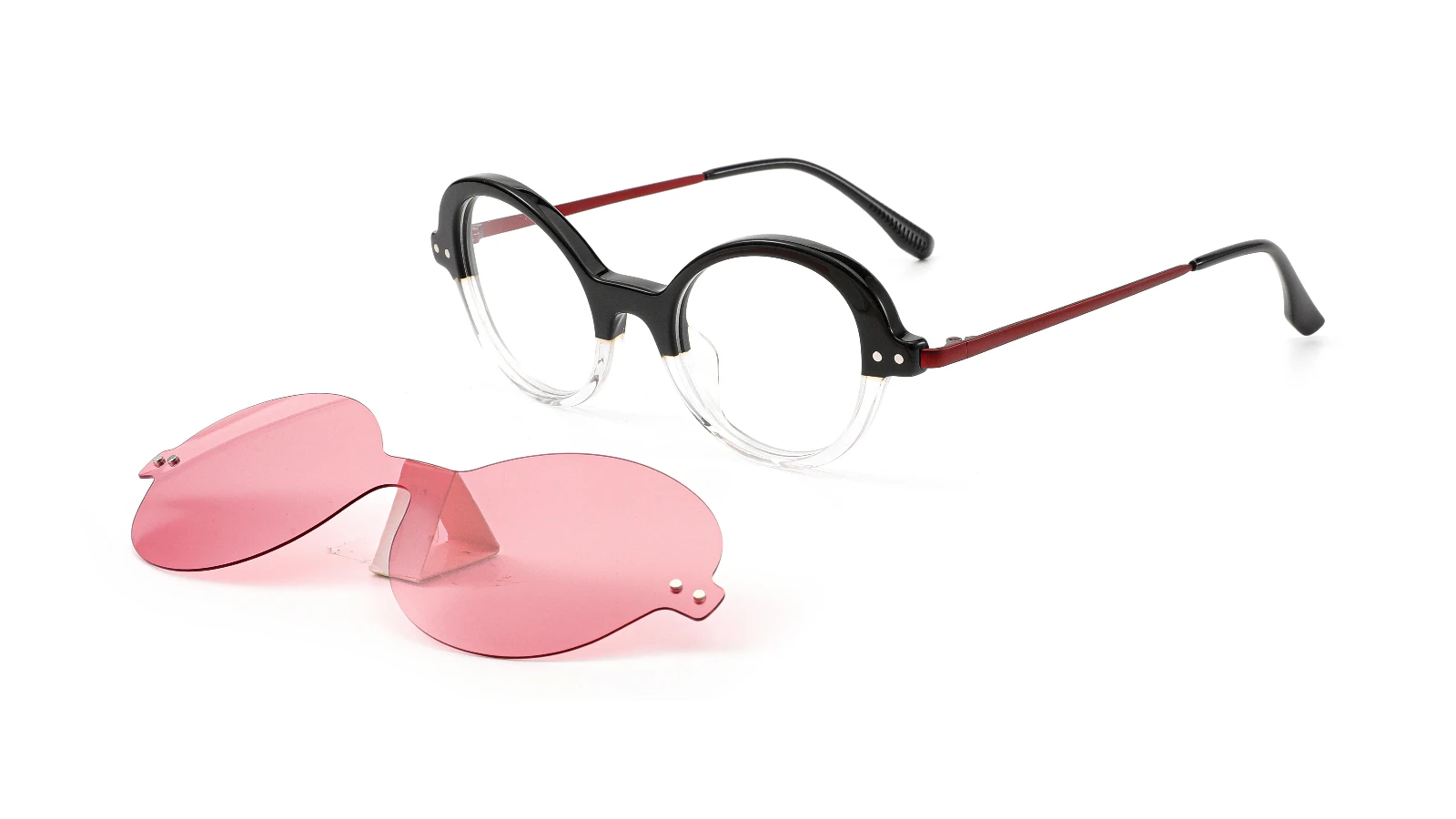 SMC1346 clip-on eyewear, Black — 45° view