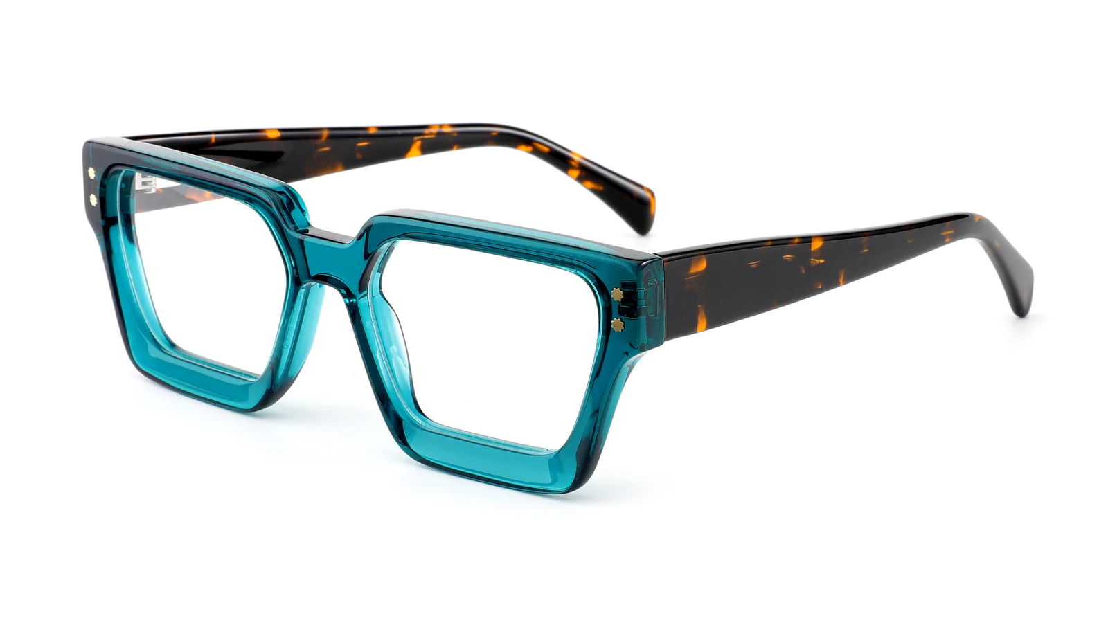 Teal / Tortoise — 45° view