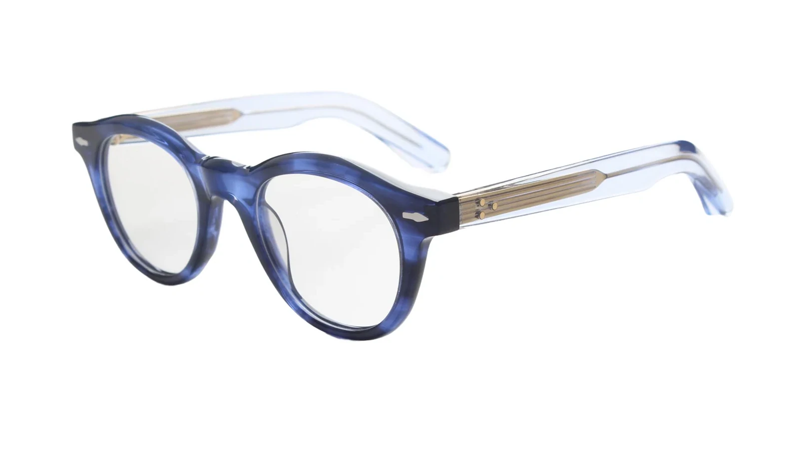 Blau / Transparent — 45°-Ansicht