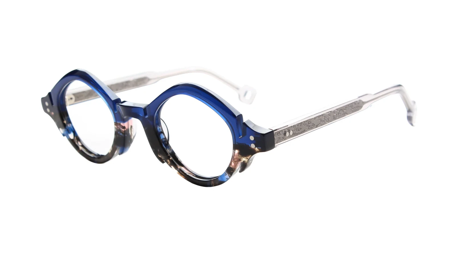 Blue / Tortoise — 45° view