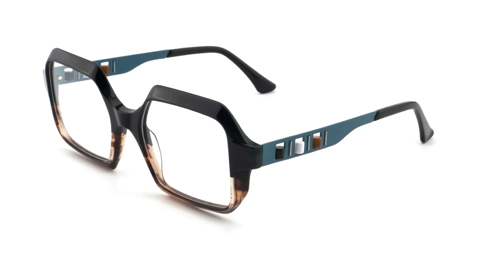 Black / Teal — 45° view