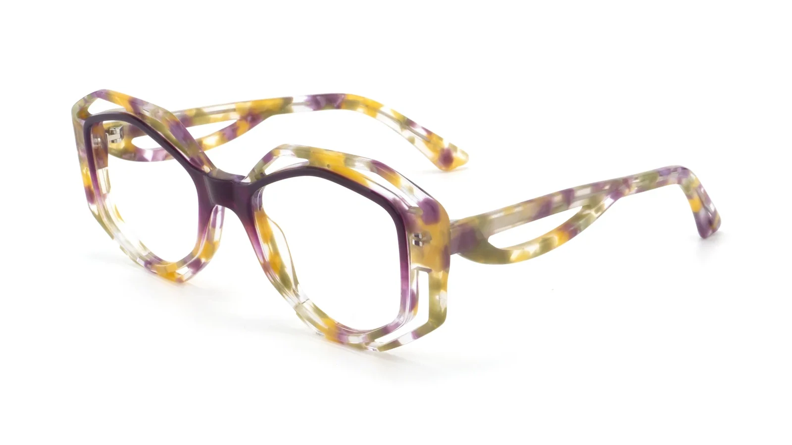 Amber / Purple — 45° view