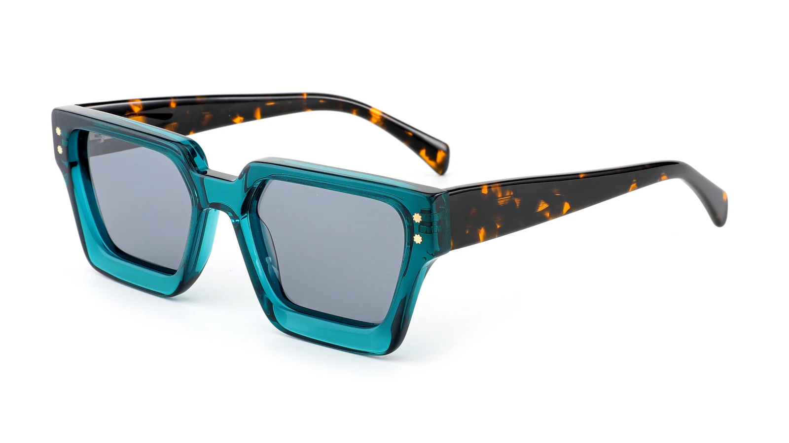 Teal / Tortoise — 45° view