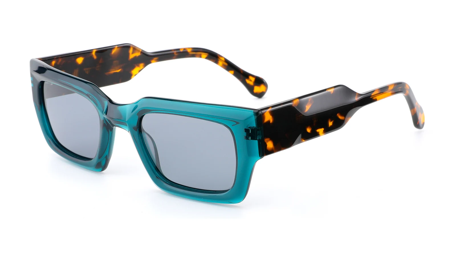 Teal / Tortoise — 45° view
