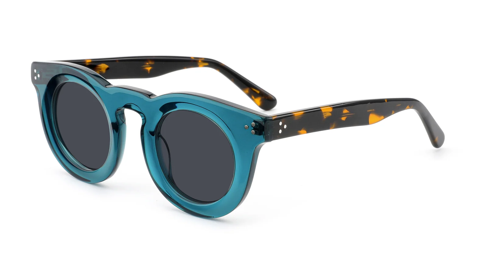 Teal / Tortoise — 45° view