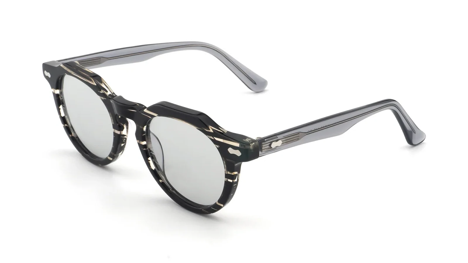 Grey Tortoise / Clear — 45° view