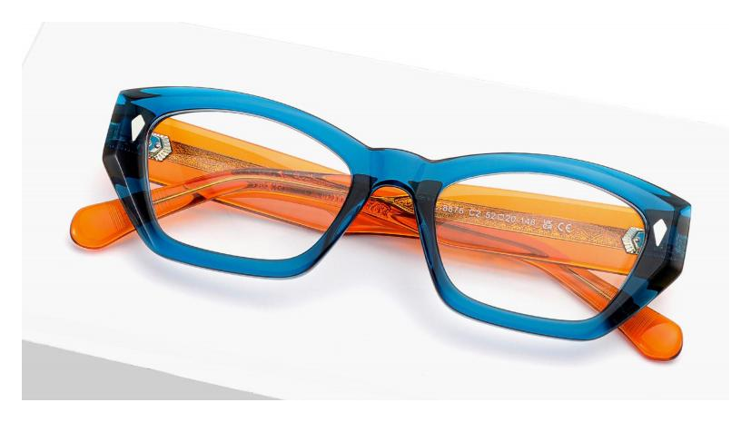 ZHC-8876 C2 Ocean Blue / Amber Rectangular eyewear
